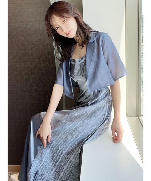 RESEXXY（リゼクシー）の「シアーテーラードジャケット【セットアップ着用可能】（テーラードジャケット・レディース・ブラック/ブルー/イエロー・FREE）」の14枚目の写真