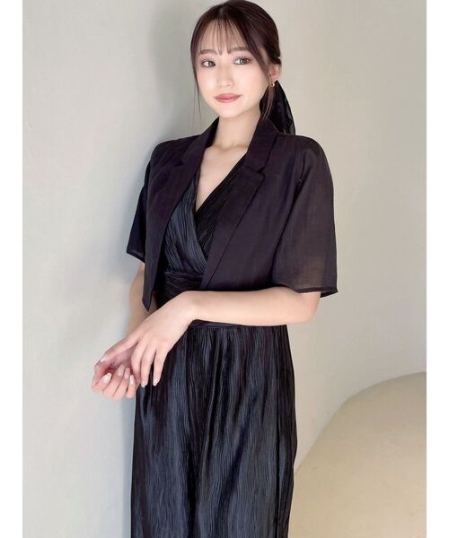 RESEXXY（リゼクシー）の「シアーテーラードジャケット【セットアップ着用可能】（テーラードジャケット・レディース・ブラック/ブルー/イエロー・FREE）」の4枚目の写真