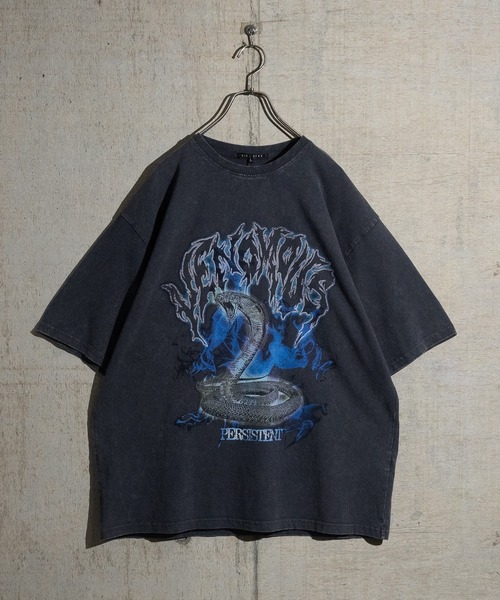 JOHN'S CLOSET（ジョンズクローゼット）の「【13】ストーンウォッシュ ハードグラフィックプリント BIG Tシャツ（Tシャツ/カットソー・メンズ・ブラック系その他/ブラック系その他2・LARGE/MEDIUM）」の2枚目の写真