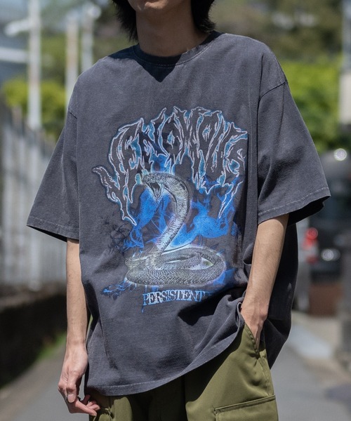 JOHN'S CLOSET（ジョンズクローゼット）の「【13】ストーンウォッシュ ハードグラフィックプリント BIG Tシャツ（Tシャツ/カットソー・メンズ・ブラック系その他/ブラック系その他2・LARGE/MEDIUM）」の9枚目の写真