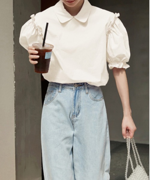 AMELY(エミリー)の「フリルパフ袖ブラウス(シャツ/ブラウス・レディース・ホワイト/ブラック/ライトパープル・フリー)」の20枚目の写真