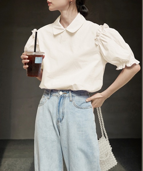 AMELY(エミリー)の「フリルパフ袖ブラウス(シャツ/ブラウス・レディース・ホワイト/ブラック/ライトパープル・フリー)」の19枚目の写真