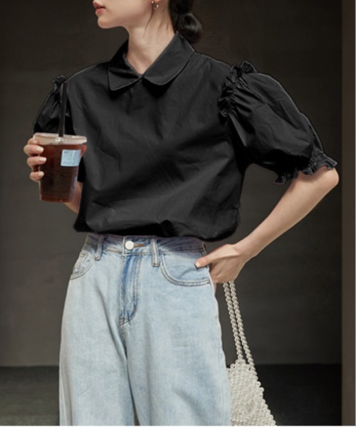AMELY(エミリー)の「フリルパフ袖ブラウス(シャツ/ブラウス・レディース・ホワイト/ブラック/ライトパープル・フリー)」の22枚目の写真