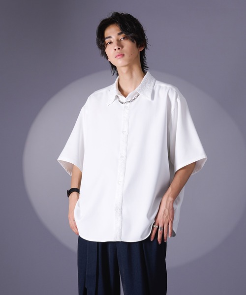 Ellno Loset（エルノロゼット）の「ジャガードクレリックシャツ