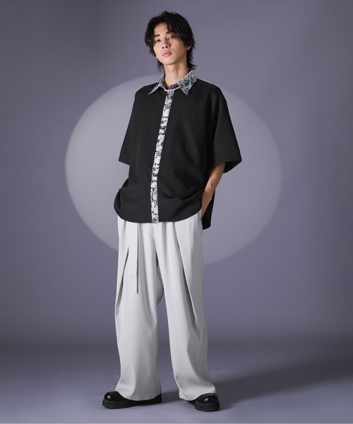 Ellno Loset（エルノロゼット）の「ジャガードクレリックシャツSS（シャツ/ブラウス・メンズ・ブルー/ブラック/オフホワイト・SMALL/MEDIUM/LARGE）」の16枚目の写真