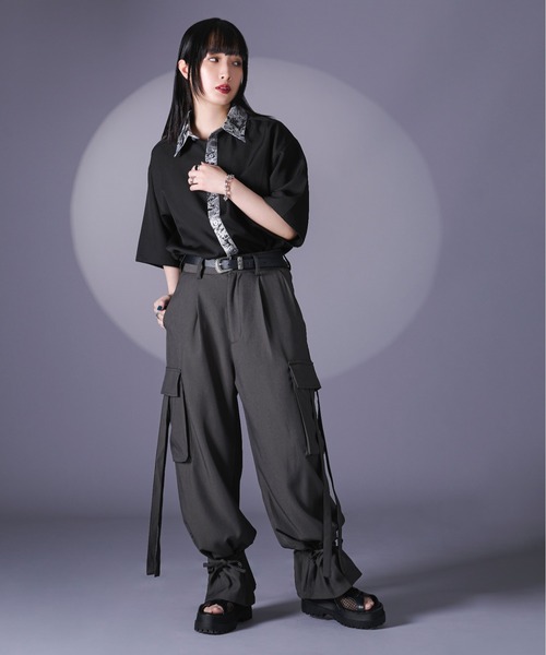 Ellno Loset（エルノロゼット）の「ジャガードクレリックシャツSS（シャツ/ブラウス・メンズ・ブルー/ブラック/オフホワイト・SMALL/MEDIUM/LARGE）」の18枚目の写真