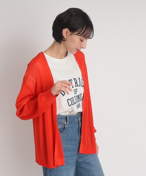 DRESKIP(ドレスキップ)の「◆冷房対策にも!麻タッチ ショ-ルカーディガン(カーディガン/ボレロ・レディース・ライトグレー/ブラック/オフホワイト/オレンジ・02/03/04)」の17枚目の写真