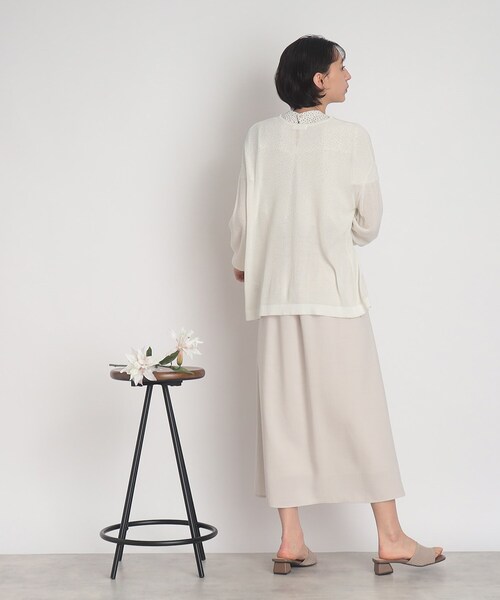 DRESKIP(ドレスキップ)の「◆冷房対策にも!麻タッチ ショ-ルカーディガン(カーディガン/ボレロ・レディース・ライトグレー/ブラック/オフホワイト/オレンジ・02/03/04)」の9枚目の写真