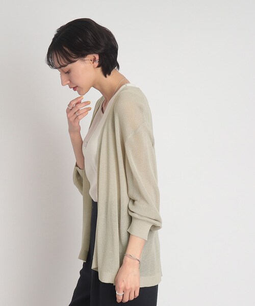 DRESKIP(ドレスキップ)の「◆冷房対策にも!麻タッチ ショ-ルカーディガン(カーディガン/ボレロ・レディース・ライトグレー/ブラック/オフホワイト/オレンジ・02/03/04)」の10枚目の写真