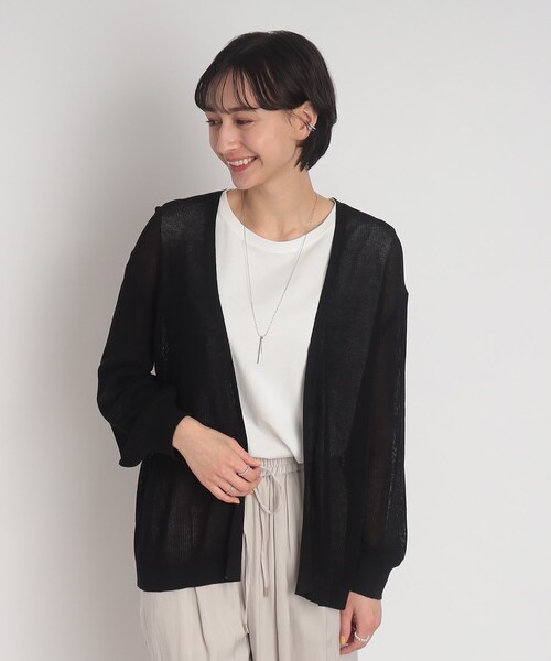 DRESKIP(ドレスキップ)の「◆冷房対策にも!麻タッチ ショ-ルカーディガン(カーディガン/ボレロ・レディース・ライトグレー/ブラック/オフホワイト/オレンジ・02/03/04)」の19枚目の写真