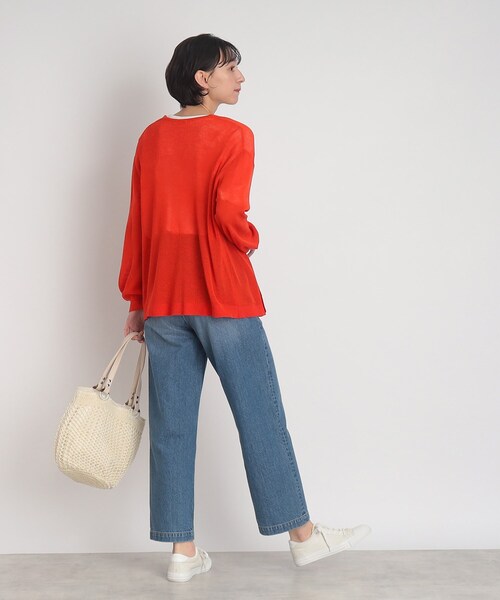 DRESKIP(ドレスキップ)の「◆冷房対策にも!麻タッチ ショ-ルカーディガン(カーディガン/ボレロ・レディース・ライトグレー/ブラック/オフホワイト/オレンジ・02/03/04)」の7枚目の写真