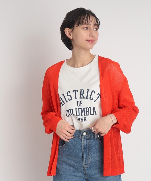 DRESKIP(ドレスキップ)の「◆冷房対策にも!麻タッチ ショ-ルカーディガン(カーディガン/ボレロ・レディース・ライトグレー/ブラック/オフホワイト/オレンジ・02/03/04)」の15枚目の写真