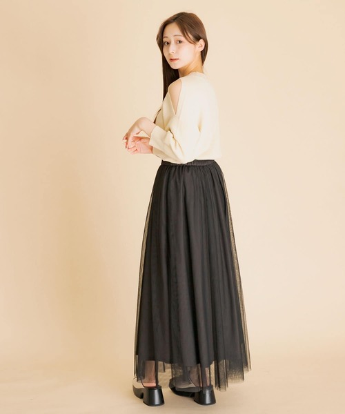 HEYUMM(ヘユム)の「ソフトチュールイージースカート(スカート・レディース・ブラック/ライトピンク/ライトベージュ・SMALL/MEDIUM)」の11枚目の写真