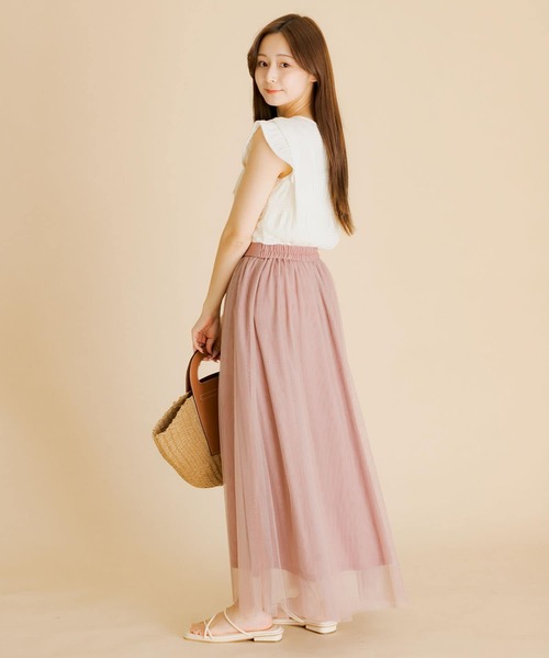 HEYUMM(ヘユム)の「ソフトチュールイージースカート(スカート・レディース・ブラック/ライトピンク/ライトベージュ・SMALL/MEDIUM)」の15枚目の写真