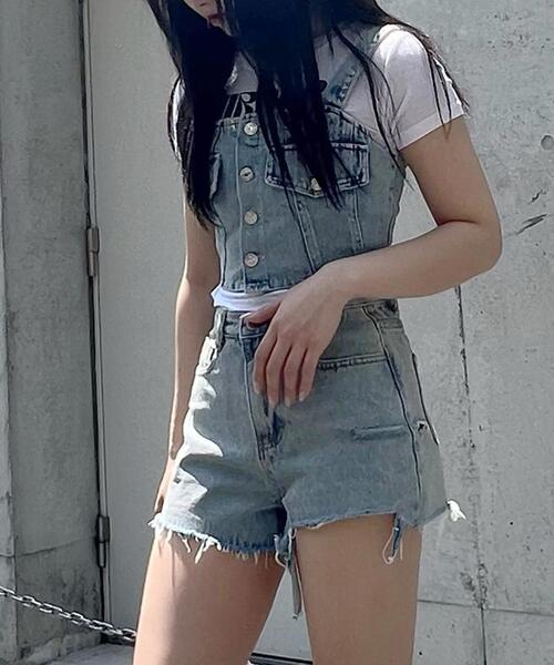 Figments(フィグメンツ)の「デニムビスチェ(ベスト・レディース・ブラック/ブルー・FREE)」の7枚目の写真