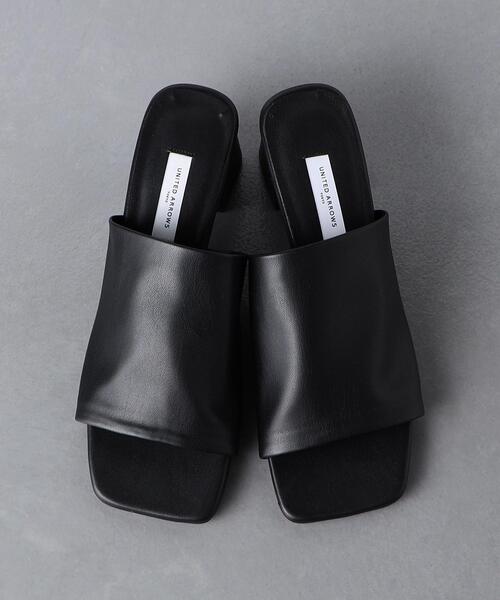 UNITED ARROWS ワイドスクエア ミュール　37ブラック UNITED ARROWS（ユナイテッドアローズ）の「ワイドスクエア