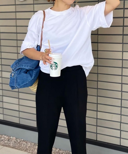 evernavy(エバーネイビー)の「【新サイズ追加】オーバーサイズTシャツ(Tシャツ/カットソー・レディース・ホワイト/ネイビー/ブラック・M/MS)」の19枚目の写真