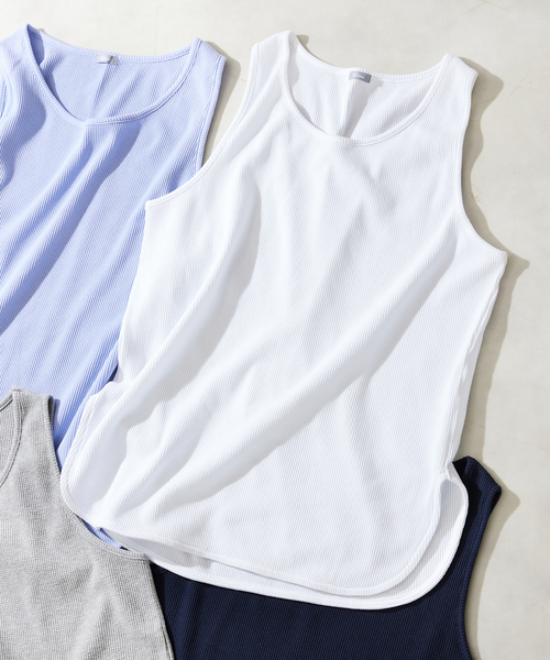 JOURNAL STANDARD relume(ジャーナルスタンダード レリューム)の「レイヤード ラウンドサーマルタンクトップ(タンクトップ・メンズ・ホワイト/ネイビー/グレー/サックスブルー・SMALL/LARGE/MEDIUM)」の2枚目の写真