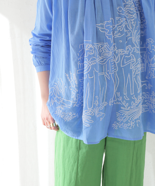 mii(ミー)の「【Mii / ミイ】HANDEMBROIDERED COTTON BLOUSE:ブラウス(シャツ/ブラウス・レディース・サックスブルー・SMALL)」の13枚目の写真