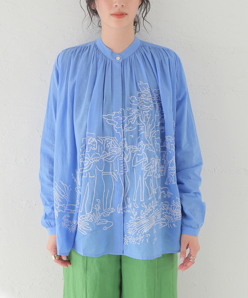 mii(ミー)の「【Mii / ミイ】HANDEMBROIDERED COTTON BLOUSE:ブラウス(シャツ/ブラウス・レディース・サックスブルー・SMALL)」の2枚目の写真
