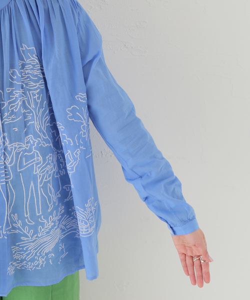 mii(ミー)の「【Mii / ミイ】HANDEMBROIDERED COTTON BLOUSE:ブラウス(シャツ/ブラウス・レディース・サックスブルー・SMALL)」の18枚目の写真