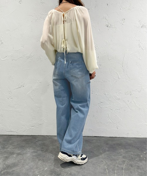 apres jour mignon(アプレジュールミニョン)の「アシメワイドカッティングデニム【ZOZOTOWN限定アイテム】(デニムパンツ・レディース・ブラック/ブルー・X-LARGE/MEDIUM/SMALL)」の18枚目の写真