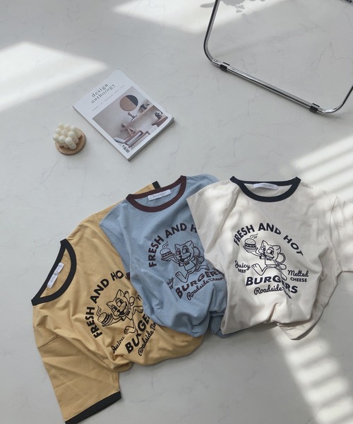 AS KNOW AS plus（アズノゥアズプラス）の「〇フロッキーリンガーTシャツ（Tシャツ/カットソー・レディース・キナリ/ブルー/イエロー・FREE）」の5枚目の写真