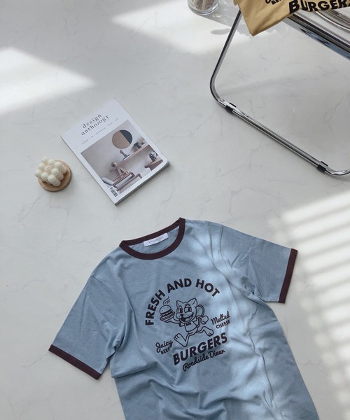 AS KNOW AS plus（アズノゥアズプラス）の「〇フロッキーリンガーTシャツ（Tシャツ/カットソー・レディース・キナリ/ブルー/イエロー・FREE）」の10枚目の写真