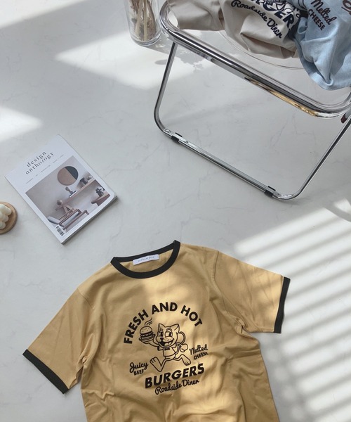 AS KNOW AS plus（アズノゥアズプラス）の「〇フロッキーリンガーTシャツ（Tシャツ/カットソー・レディース・キナリ/ブルー/イエロー・FREE）」の12枚目の写真