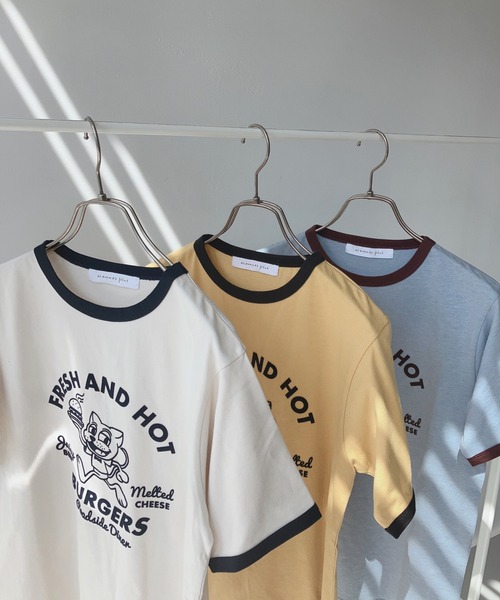 AS KNOW AS plus（アズノゥアズプラス）の「〇フロッキーリンガーTシャツ（Tシャツ/カットソー・レディース・キナリ/ブルー/イエロー・FREE）」の13枚目の写真