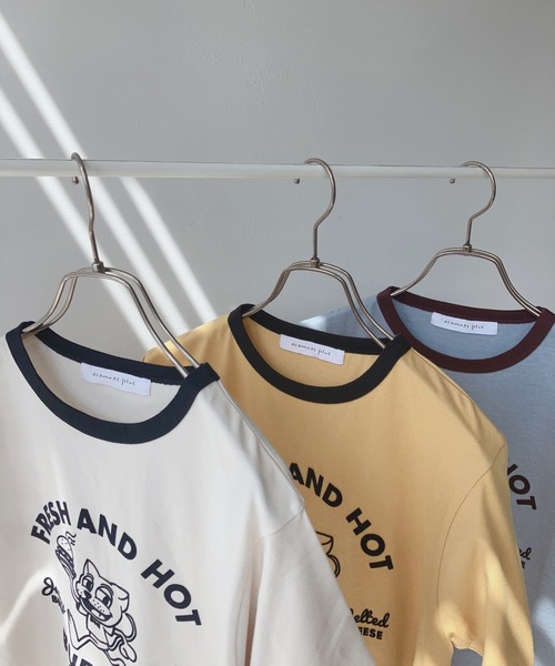 AS KNOW AS plus（アズノゥアズプラス）の「〇フロッキーリンガーTシャツ（Tシャツ/カットソー・レディース・キナリ/ブルー/イエロー・FREE）」の14枚目の写真