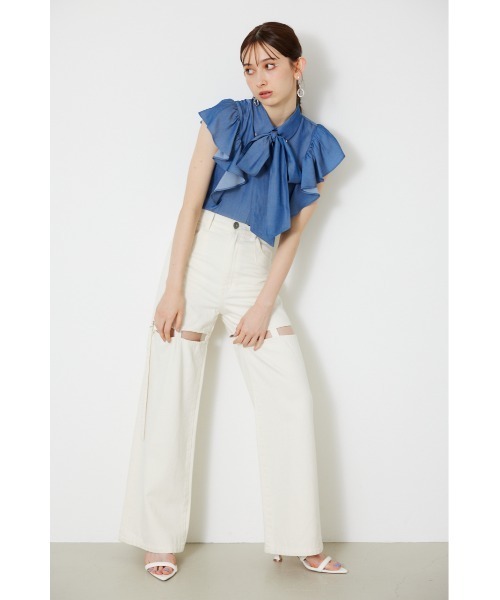 rienda（リエンダ）の「フリルスリーブボウタイブラウス（シャツ/ブラウス・レディース・グリーン系その他/ホワイト/ベージュ系その他/ブルー/ブルー系その他3・FREE）」の19枚目の写真