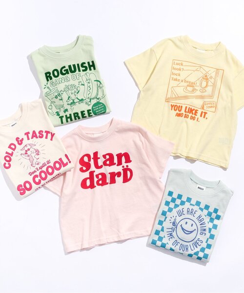 BREEZE（ブリーズ）の「ビビットモチーフTシャツ（Tシャツ/カットソー・キッズ・サックスブルー/ピンク/イエロー/ミント/オフホワイト・140/130/120/90/110/100/80）」の6枚目の写真