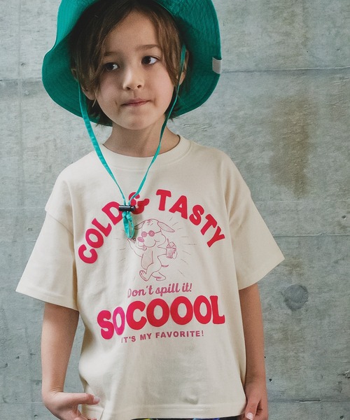 BREEZE（ブリーズ）の「ビビットモチーフTシャツ（Tシャツ/カットソー・キッズ・サックスブルー/ピンク/イエロー/ミント/オフホワイト・140/130/120/90/110/100/80）」の2枚目の写真