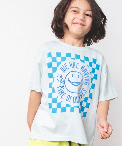 BREEZE（ブリーズ）の「ビビットモチーフTシャツ（Tシャツ/カットソー・キッズ・サックスブルー/ピンク/イエロー/ミント/オフホワイト・140/130/120/90/110/100/80）」の4枚目の写真