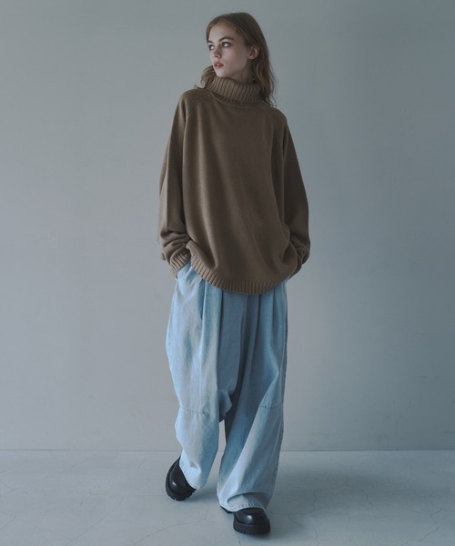 neez.（ニーズ）の「オーバーサイズタートルネックニット（ニット/セーター・メンズ・ライトグレー/ベージュ/ブラック・SMALL/MEDIUM/LARGE）」の16枚目の写真