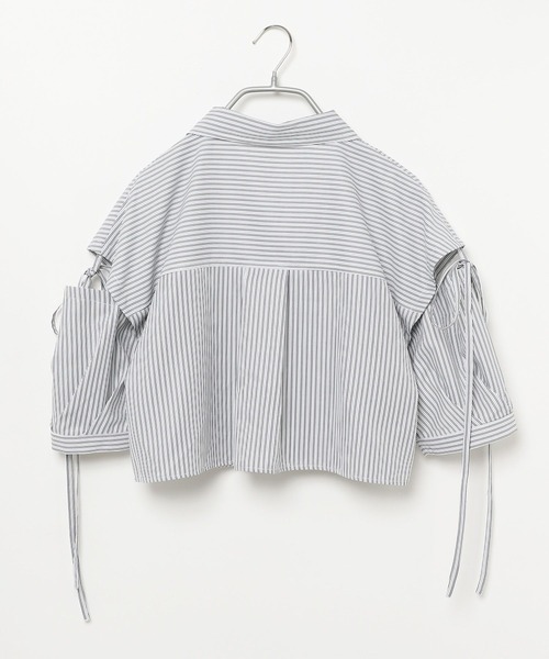 Heather（ヘザー）の「肩開きリボンシャツ（半袖）　966366（シャツ/ブラウス・レディース・オフホワイト/ブラック系その他/ブルー系その他/グレー系その他・FREE）」の11枚目の写真