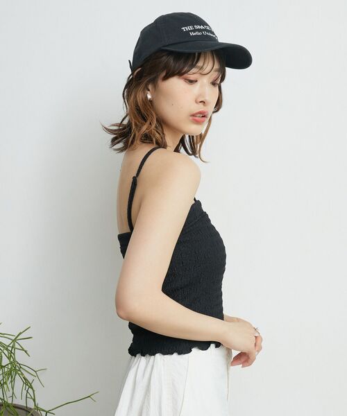 RETRO GIRL(レトロガール)の「シャーリングキャミソール(Tシャツ/カットソー・レディース・ホワイト/ブルー/ブラック/オレンジ・FREE)」の14枚目の写真