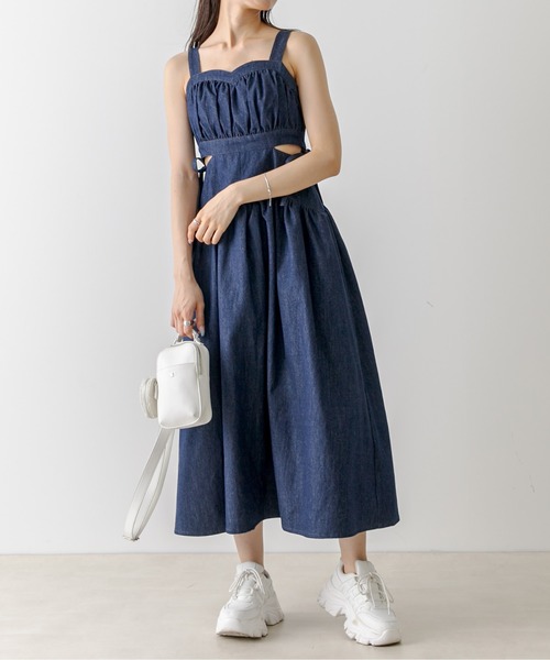 OLIVE des OLIVE(オリーブデオリーブ)の「【WEB限定】肌見せキャミワンピース 1032090010(ワンピース・レディース・ブラック系その他/ワンウォッシュ/チェック/ブラック・FREE)」の11枚目の写真