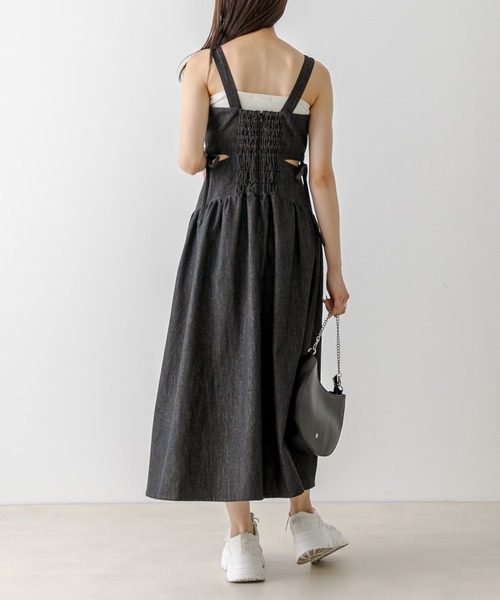 OLIVE des OLIVE(オリーブデオリーブ)の「【WEB限定】肌見せキャミワンピース 1032090010(ワンピース・レディース・ブラック系その他/ワンウォッシュ/チェック/ブラック・FREE)」の6枚目の写真