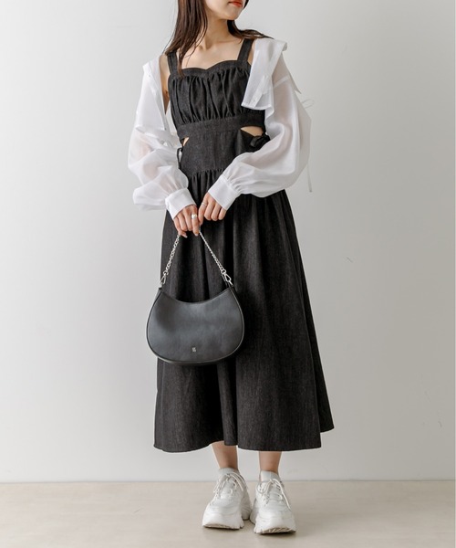 OLIVE des OLIVE(オリーブデオリーブ)の「【WEB限定】肌見せキャミワンピース 1032090010(ワンピース・レディース・ブラック系その他/ワンウォッシュ/チェック/ブラック・FREE)」の10枚目の写真