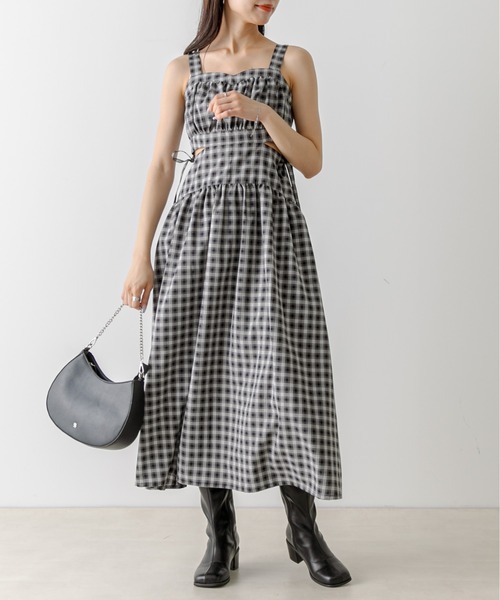 OLIVE des OLIVE(オリーブデオリーブ)の「【WEB限定】肌見せキャミワンピース 1032090010(ワンピース・レディース・ブラック系その他/ワンウォッシュ/チェック/ブラック・FREE)」の17枚目の写真
