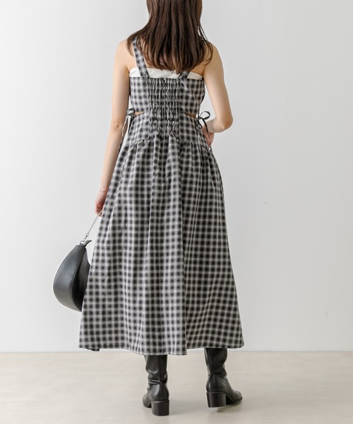 OLIVE des OLIVE(オリーブデオリーブ)の「【WEB限定】肌見せキャミワンピース 1032090010(ワンピース・レディース・ブラック系その他/ワンウォッシュ/チェック/ブラック・FREE)」の19枚目の写真
