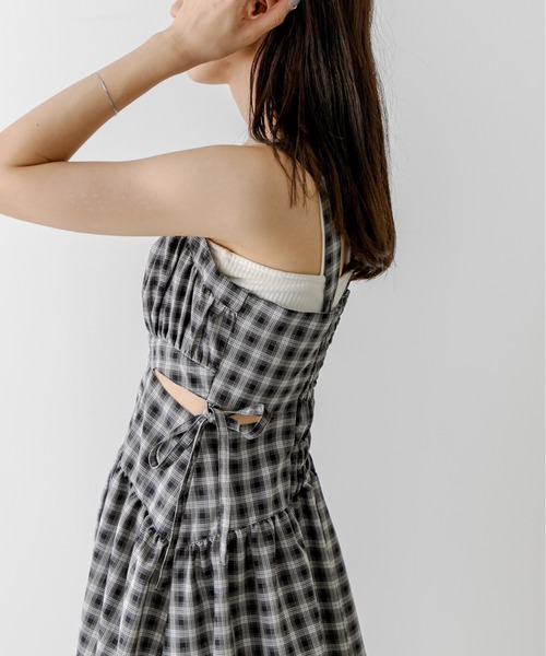 OLIVE des OLIVE(オリーブデオリーブ)の「【WEB限定】肌見せキャミワンピース 1032090010(ワンピース・レディース・ブラック系その他/ワンウォッシュ/チェック/ブラック・FREE)」の21枚目の写真