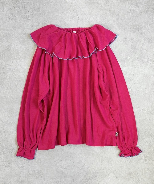 HOGAN RANCH WEAR（ホーガンランチウエア）の「パイルビッグカラーカットソー/おとな（Tシャツ/カットソー・レディース・ピンク/ライトブルー/イエロー/グレー・160cm）」の4枚目の写真