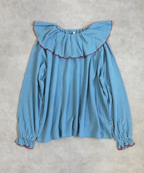 HOGAN RANCH WEAR（ホーガンランチウエア）の「パイルビッグカラーカットソー/おとな（Tシャツ/カットソー・レディース・ピンク/ライトブルー/イエロー/グレー・160cm）」の3枚目の写真