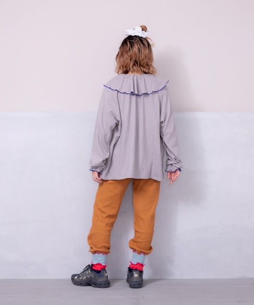 HOGAN RANCH WEAR（ホーガンランチウエア）の「パイルビッグカラーカットソー/おとな（Tシャツ/カットソー・レディース・ピンク/ライトブルー/イエロー/グレー・160cm）」の6枚目の写真