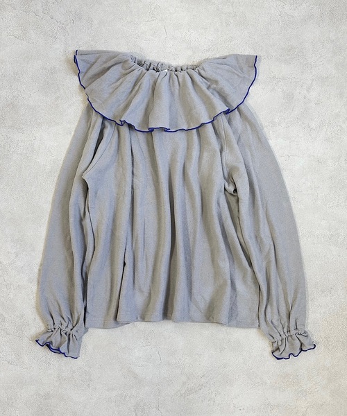 HOGAN RANCH WEAR（ホーガンランチウエア）の「パイルビッグカラーカットソー/おとな（Tシャツ/カットソー・レディース・ピンク/ライトブルー/イエロー/グレー・160cm）」の7枚目の写真