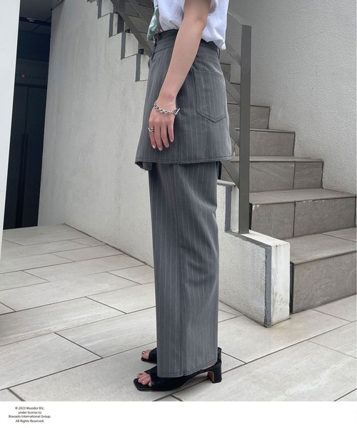 CIAOPANIC（チャオパニック）の「レイヤードラップスカートスラックス（スラックス・レディース・グレー/ブラウン・S/M）」の20枚目の写真