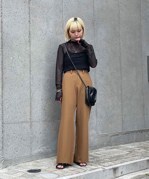 CIAOPANIC（チャオパニック）の「レイヤードラップスカートスラックス（スラックス・レディース・グレー/ブラウン・S/M）」の3枚目の写真